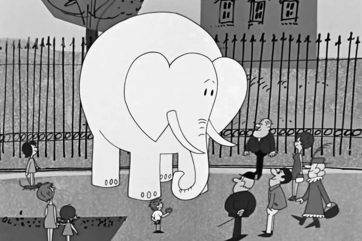 Kadr z programu animowanego Proszę słonia