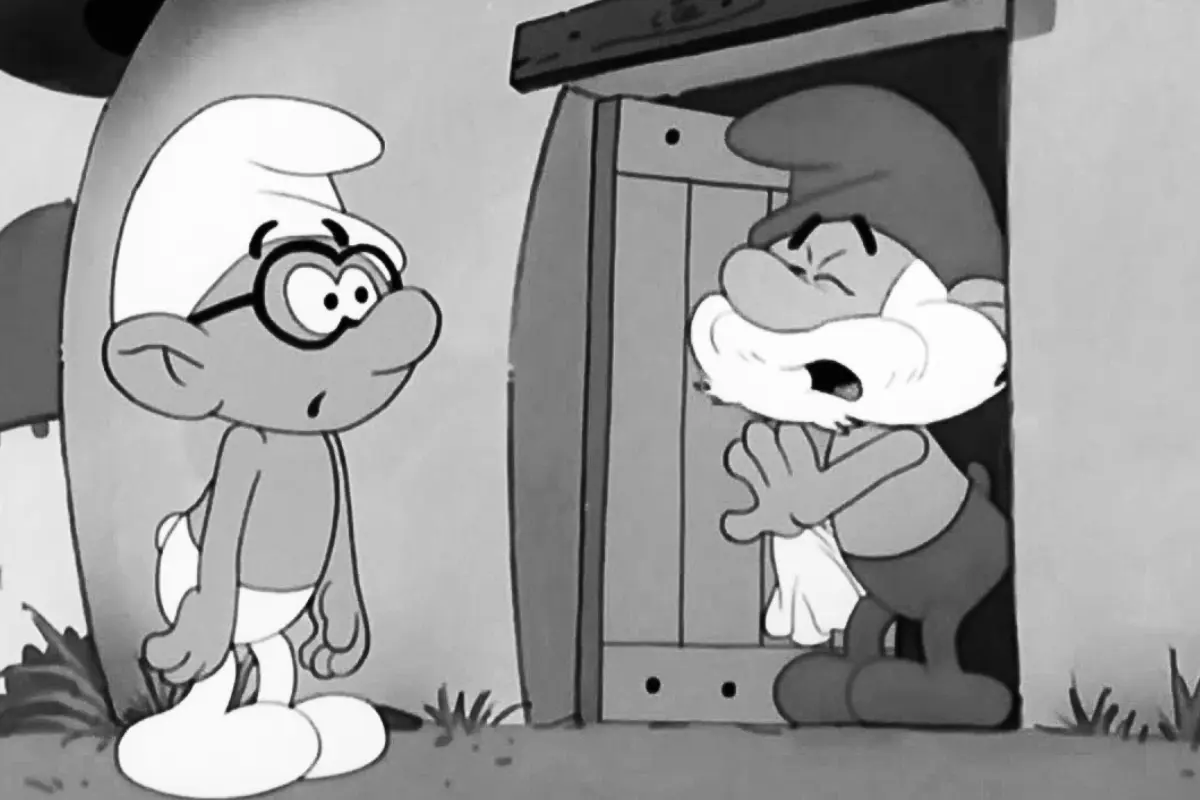 kadr z dobranocki Smerfy