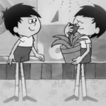 kadr z dobranocki Chłopiec z plakatu